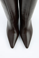 Mona - Bottes hautes en cuir - Marron foncé