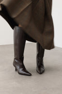 Mona - Bottes hautes en cuir - Marron foncé