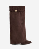 Lavista - Bottes en daim mi-cuisses - Marron foncé