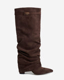 Lavista - Bottes slouchy en daim mi-cuisses - Marron foncé