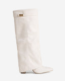 Lavista - Bottes en daim mi-cuisses - Crème