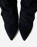 Lavista - Bottes slouchy en daim mi-cuisses - Noir