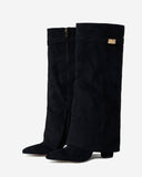 Lavista - Bottes en daim mi-cuisses - Noir