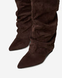 Lavista - Bottes slouchy en daim mi-cuisses - Marron foncé