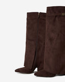 Lavista - Bottes en daim mi-cuisses - Marron foncé
