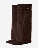 Lavista - Bottes en daim mi-cuisses - Marron foncé