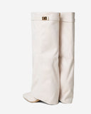 Lavista - Bottes en daim mi-cuisses - Crème