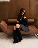 Lavista - Bottes slouchy en daim mi-cuisses - Noir