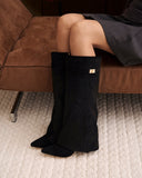 Lavista - Bottes en daim mi-cuisses - Noir