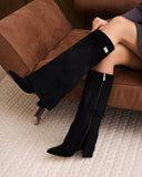 Lavista - Bottes en daim mi-cuisses - Noir