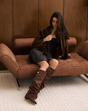 Lavista - Bottes slouchy en daim mi-cuisses - Marron foncé