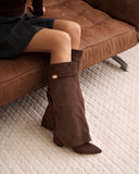 Lavista - Bottes en daim mi-cuisses - Marron foncé