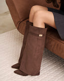 Lavista - Bottes en daim mi-cuisses - Marron foncé