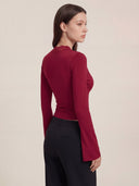 Maya - Top en dentelle - Rouge bordeaux