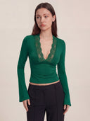 Maya - Top en dentelle - Vert