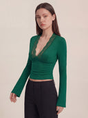 Maya - Top en dentelle - Vert