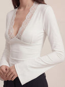 Maya - Top en dentelle - Blanc