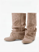 Emilia - Bottes en suède tombantes - Beige