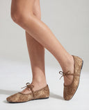 Ballerines en dentelle - Marron