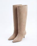 Mona - Bottes hautes en suédine - Beige