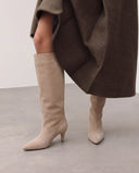 Mona - Bottes hautes en suédine - Beige